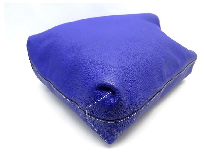 Double sens Hermès BORSA A MANO SENSE foderata HERMES 36 BORSA SHOPPER IN PELLE BLU E GRIGIA CLEMENCE - vista 5
