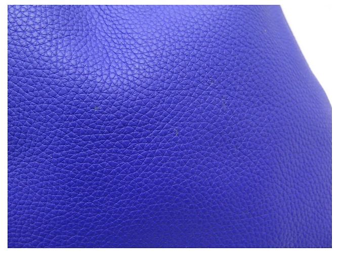 Double sens Hermès BORSA A MANO SENSE foderata HERMES 36 BORSA SHOPPER IN PELLE BLU E GRIGIA CLEMENCE - vista 8