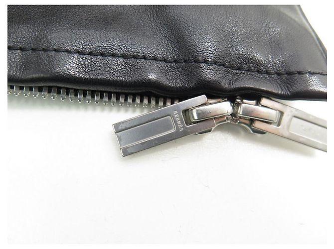 Hermès HERMES JACKE MIT PFERDEKOPFMUSTER T50 M LAMMLEDERJACKE Schwarz - Ansicht 12
