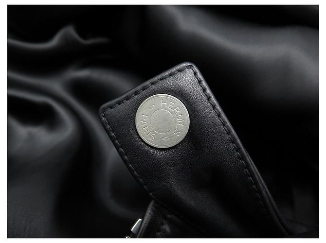 Hermès HERMES JACKE MIT PFERDEKOPFMUSTER T50 M LAMMLEDERJACKE Schwarz - Ansicht 13