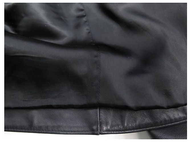 Hermès HERMES JACKE MIT PFERDEKOPFMUSTER T50 M LAMMLEDERJACKE Schwarz - Ansicht 5