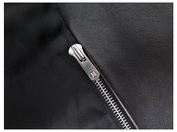 Hermès HERMES JACKE MIT PFERDEKOPFMUSTER T50 M LAMMLEDERJACKE Schwarz - Ansicht 6