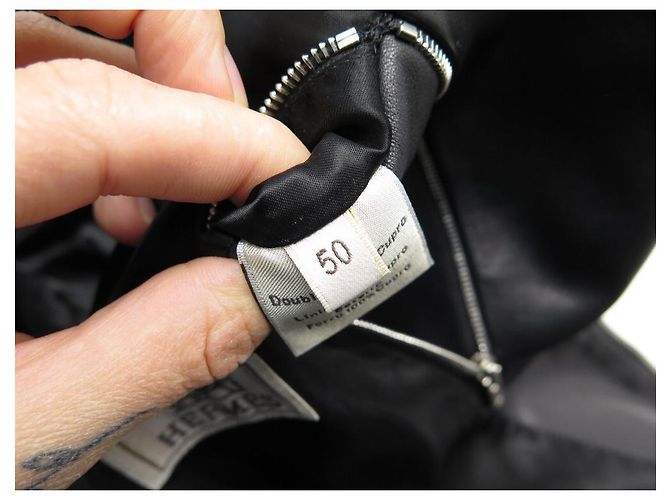 Hermès HERMES JACKE MIT PFERDEKOPFMUSTER T50 M LAMMLEDERJACKE Schwarz - Ansicht 8