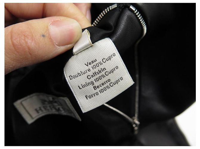 Hermès HERMES JACKE MIT PFERDEKOPFMUSTER T50 M LAMMLEDERJACKE Schwarz - Ansicht 9