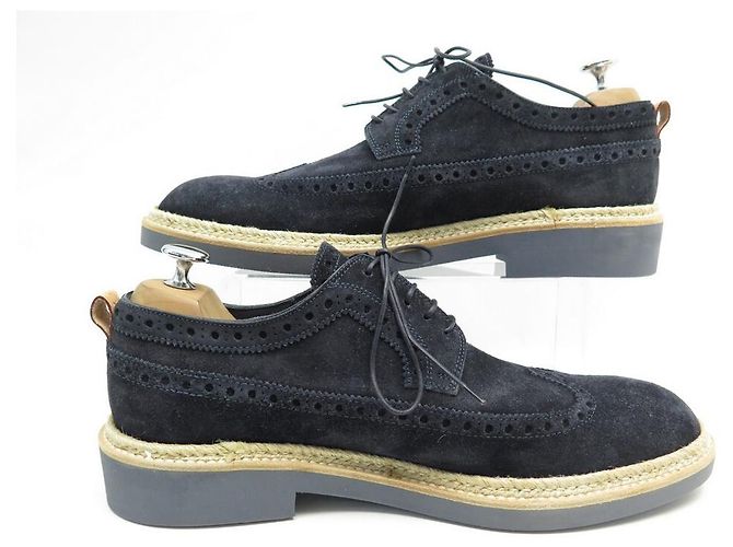NUOVE SCARPE LOUIS VUITTON DERBY CAMPUS 8.5 42.5 NUOVE SCARPE BLU CAMOSCIO - vista 2