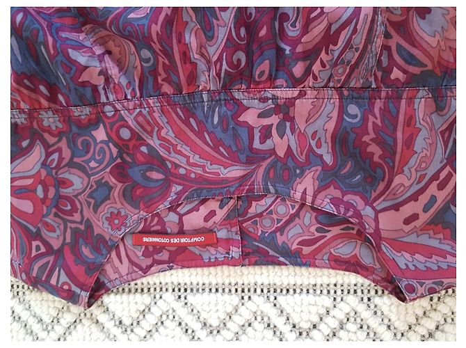Vestido corto Comptoir Des Cotonniers de algodón con estampado paisley burdeos - vista 3