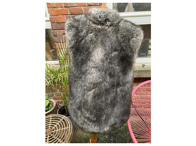 Chaqueta sublime reversible de piel de cordero Hironaé Negro Gris antracita - vista 8