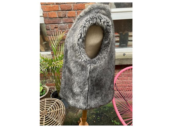 Chaqueta sublime reversible de piel de cordero Hironaé Negro Gris antracita - vista 9