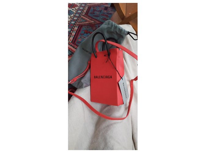 Borsa Balenciaga in pelle rossa Rosso - vista 2