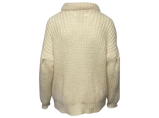 Suéter de gola alta Ba&sh em lã creme Branco Cru - vista 2