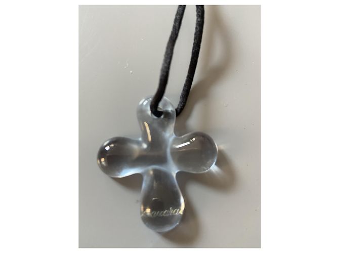 Collana con pendente Baccarat Croce in cristallo azzurro Blu chiaro - vista 4