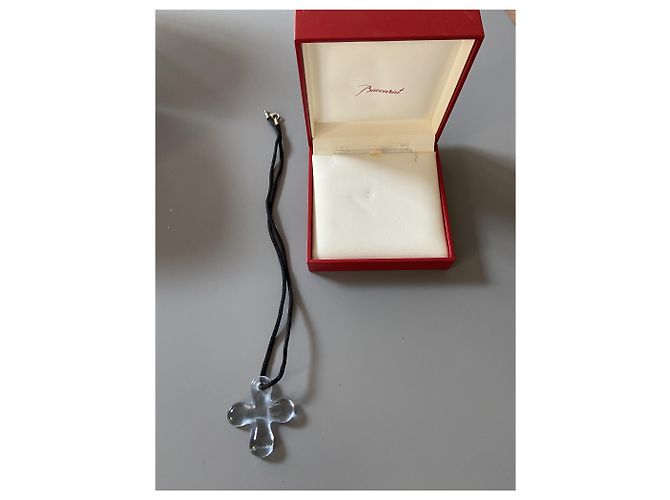 Collana con pendente Baccarat Croce in cristallo azzurro Blu chiaro - vista 8
