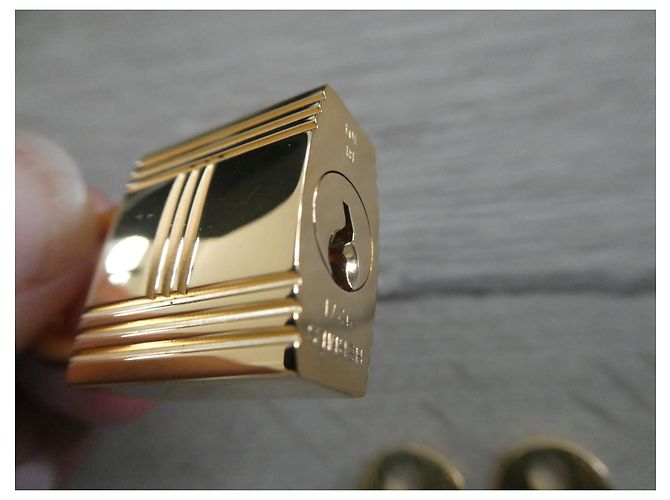 Lucchetto Hermès in acciaio dorato per borsa hermès kelly, Gold hardware - vista 7
