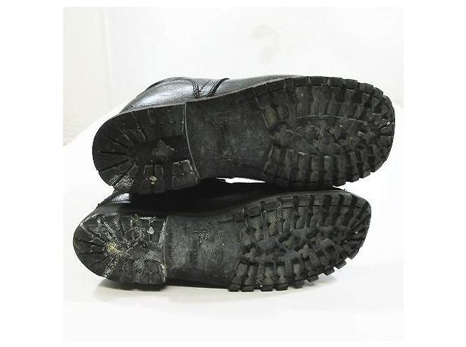 [Usagé] ANN DEMEULEMEESTER Bottes d'ingénieur en cuir Chaussures Noir - vue 4