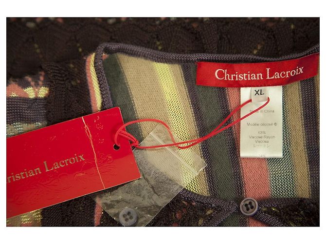 Christian Lacroix Multicolor Top w. Gehäkelter Wollpullover mit Rüschen Gr. XL Mehrfarben - Ansicht 3