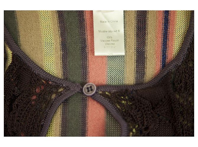Christian Lacroix Multicolor Top w. Gehäkelter Wollpullover mit Rüschen Gr. XL Mehrfarben - Ansicht 4
