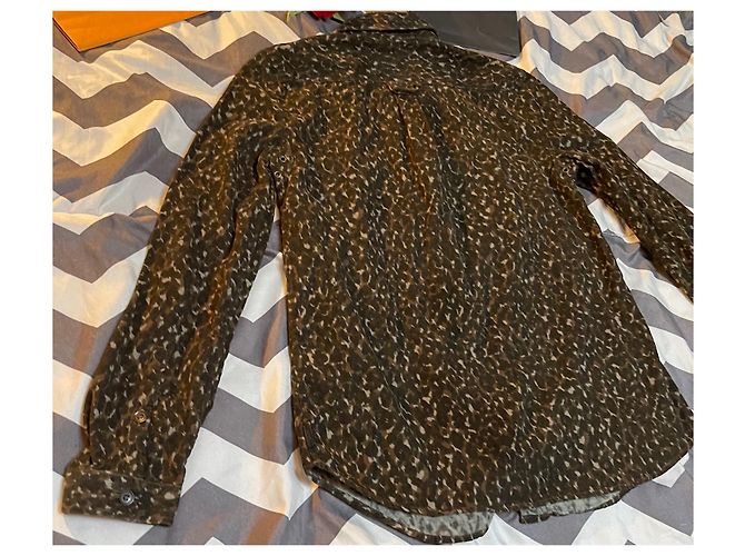 Jaqueta Burberry Brit de veludo de algodão bege camuflagem leopardo Marrom Caqui - vista 17