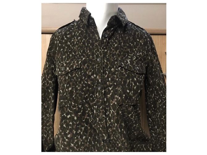 Jaqueta Burberry Brit de veludo de algodão bege camuflagem leopardo Marrom Caqui - vista 19