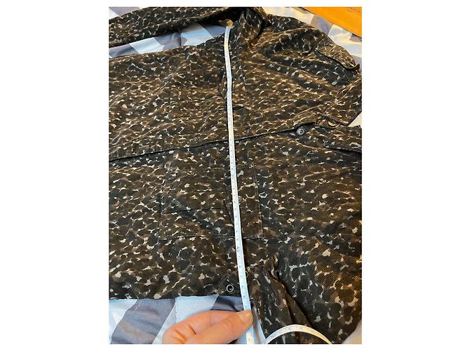 Jaqueta Burberry Brit de veludo de algodão bege camuflagem leopardo Marrom Caqui - vista 20
