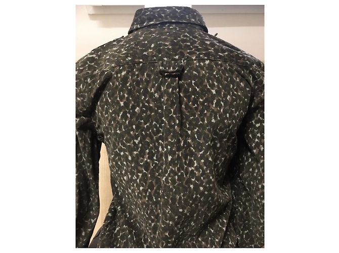 Jaqueta Burberry Brit de veludo de algodão bege camuflagem leopardo Marrom Caqui - vista 21