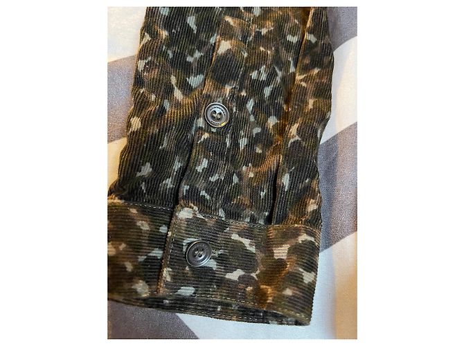 Jaqueta Burberry Brit de veludo de algodão bege camuflagem leopardo Marrom Caqui - vista 5