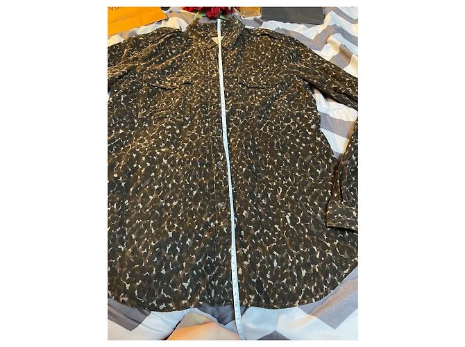 Jaqueta Burberry Brit de veludo de algodão bege camuflagem leopardo Marrom Caqui - vista 7