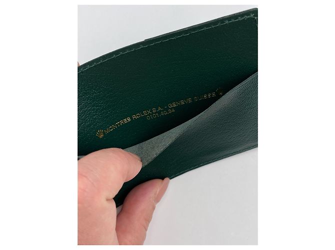 ROLEX GREEN LEATHER CARD HOLDER - view 4