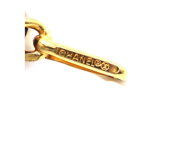 Chanel Gold Black CC Medallion Charm Charm Leather Through Chain Belt Collar Dorado - vista 10