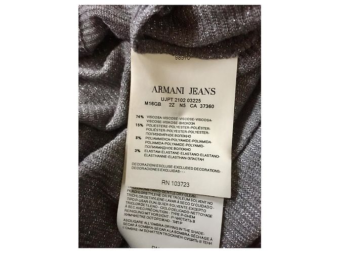 Armani Jeans Strick-Poloneck aus Viskose in Silber - Ansicht 3