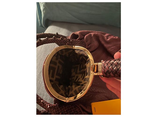 Borsa a mano Fendi Spy in pelle viola scuro - vista 11