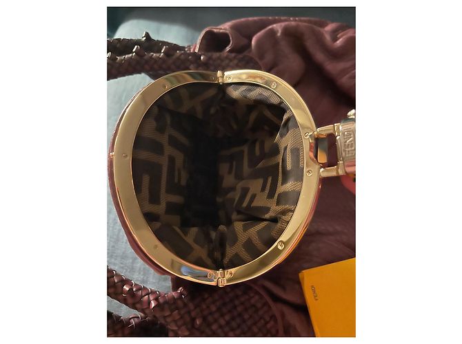 Borsa a mano Fendi Spy in pelle viola scuro - vista 12