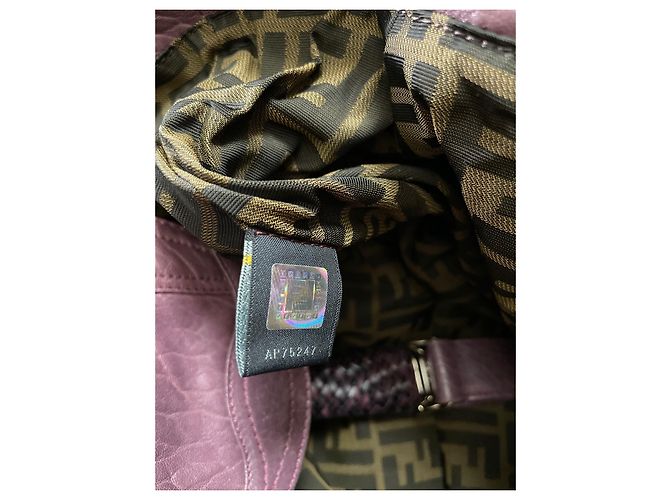 Borsa a mano Fendi Spy in pelle viola scuro - vista 6