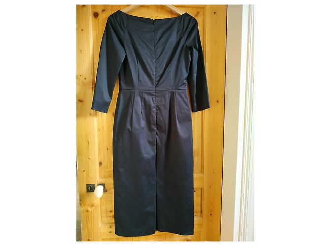 Autre Marque Ultra'Chic Etuikleid aus Baumwollpopeline Mitternachtsblau Marineblau - Ansicht 2