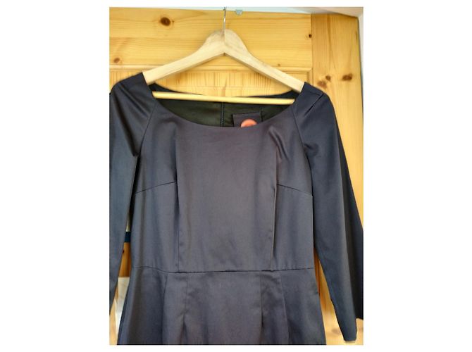 Autre Marque Ultra'Chic Etuikleid aus Baumwollpopeline Mitternachtsblau Marineblau - Ansicht 4