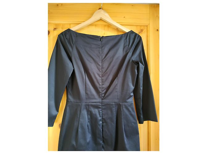 Autre Marque Ultra'Chic Etuikleid aus Baumwollpopeline Mitternachtsblau Marineblau - vista 6