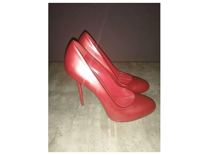 Sergio Rossi Stiletto Pumps Dunkelrot Leder 37 Bordeaux - Ansicht 2