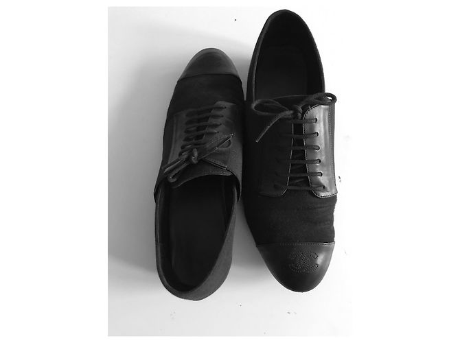 Chanel Uniform-Oxford-Schnürschuhe Schwarz - Ansicht 12