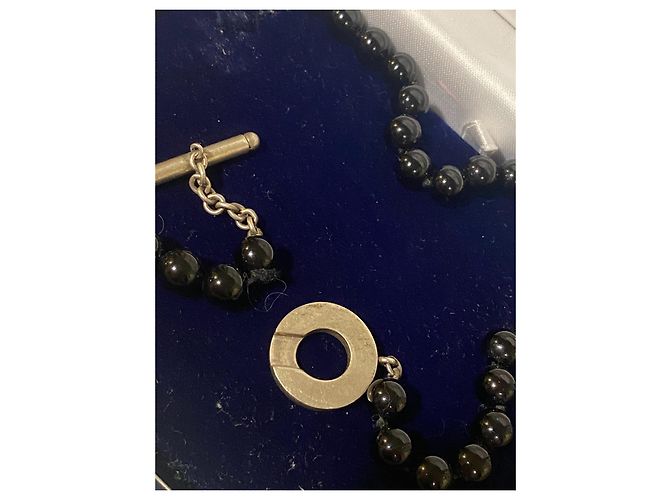 Collana Tiffany & Co in argento con sfere di onice Nero - vista 4
