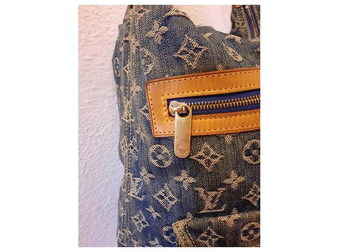Louis Vuitton GM Baggy Denin Original 2003 Francia Beige Blu scuro - vista 3