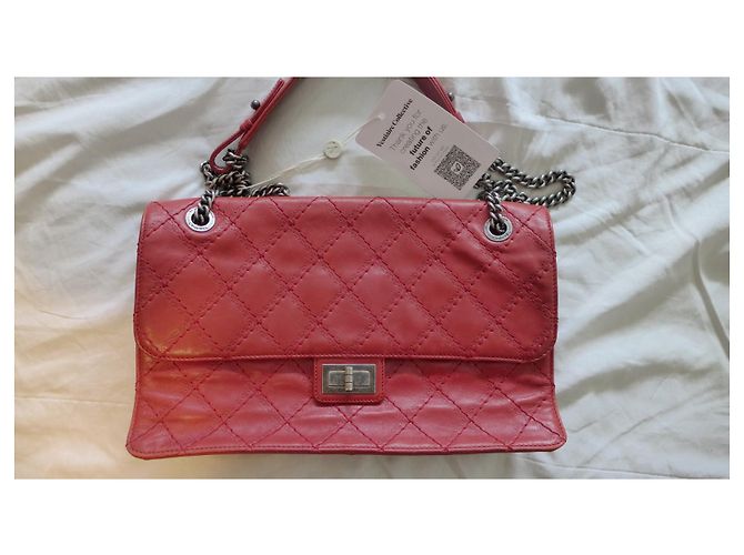 Chanel 2.55 Jumbo Sonderedition rote Leder Handtasche - Ansicht 10