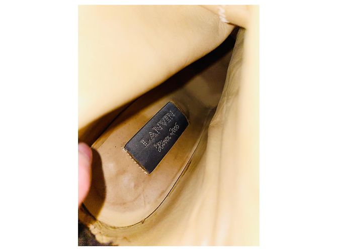 Botas Lanvin de cuero granulado marrón oscuro - vista 5