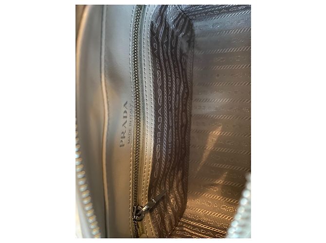 Diagramme PRADA diagrams custodia in pelle: Bandoliera Soft Calm Impunture Pomice 2 Grigio - vista 6