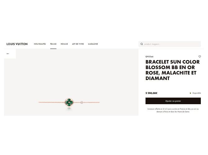 Louis Vuitton Sonnenfarbenes Blütenarmband MALACHIT und DIAMOND Grün - Ansicht 9