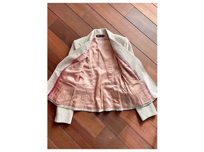 Autre Marque Chaqueta Arayal de terciopelo de algodón blanco bordada - vista 3