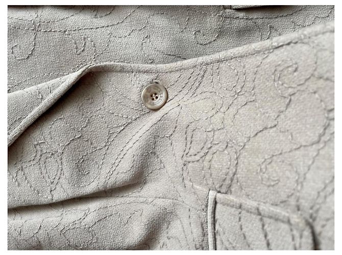 Autre Marque Chaqueta Arayal de terciopelo de algodón blanco bordada - vista 4