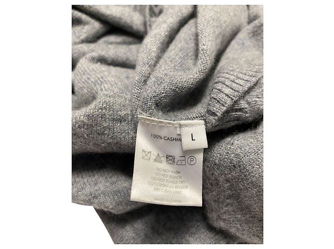 Bella Freud – Hundebestickter Pullover aus Kaschmir in Grau - Ansicht 3