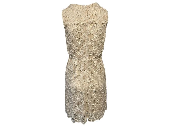 Anna Sui Spitzenkleid aus cremefarbenem Polyester Weiß Roh - Ansicht 2
