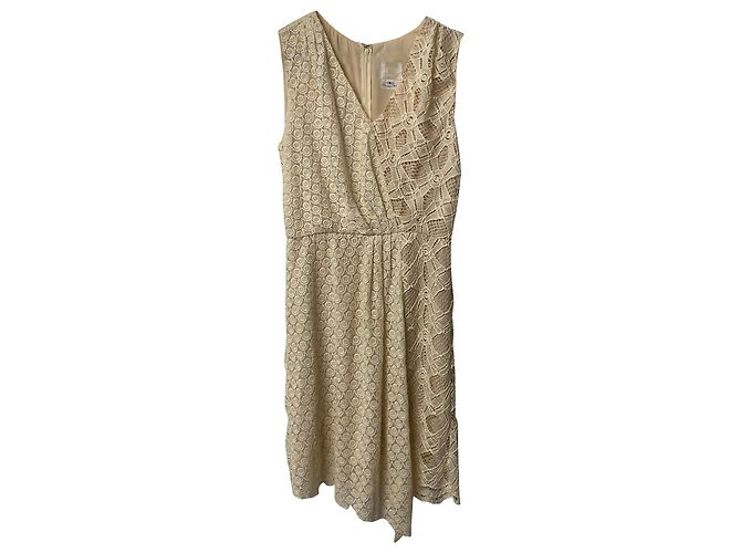 Anna Sui Spitzenkleid aus cremefarbenem Polyester Weiß Roh - Ansicht 5