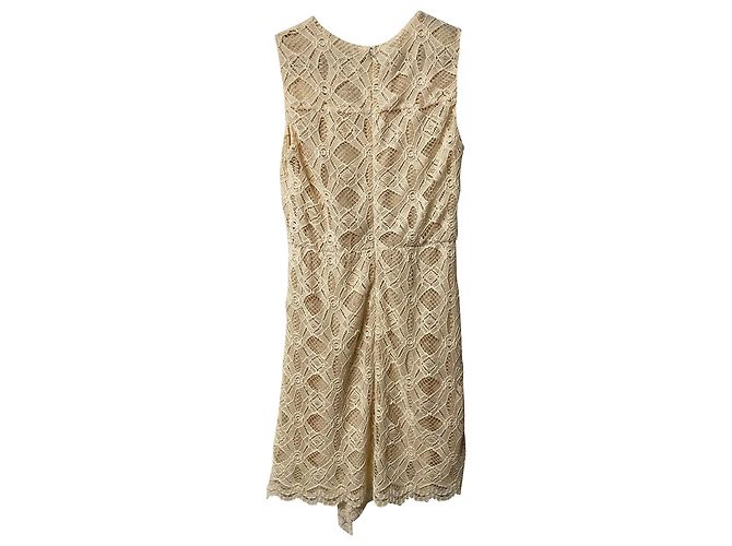 Anna Sui Spitzenkleid aus cremefarbenem Polyester Weiß Roh - Ansicht 6