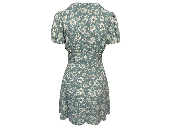 Alexa Chung Kleid mit Hibiskus-Print aus blauem Polyester - Ansicht 2
